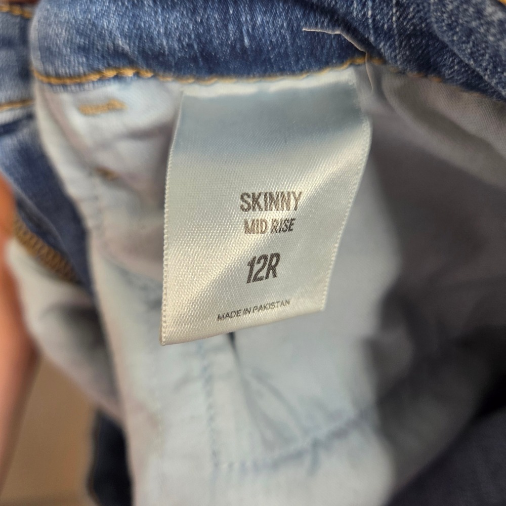 Express Skinny Mid Rise‎ Jeans Womens 12R Medium Wash Blue Denim Pants - Picture 4 of 7